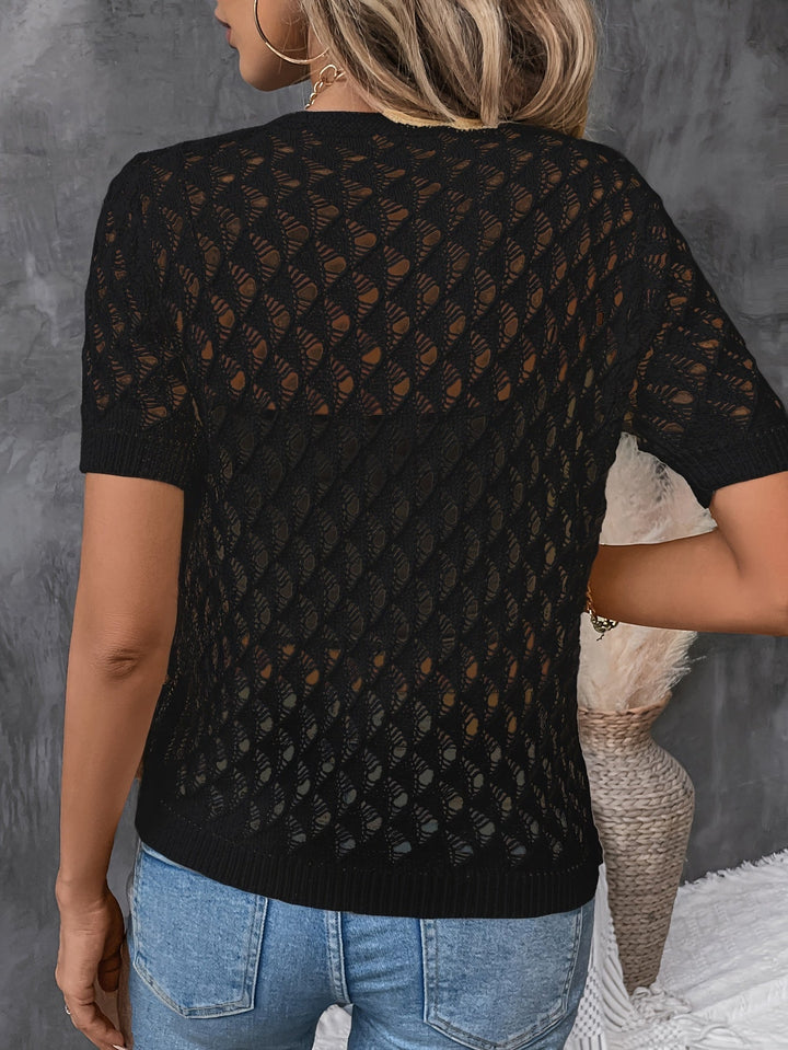 Angelica | Hollow Out V-Neck Top