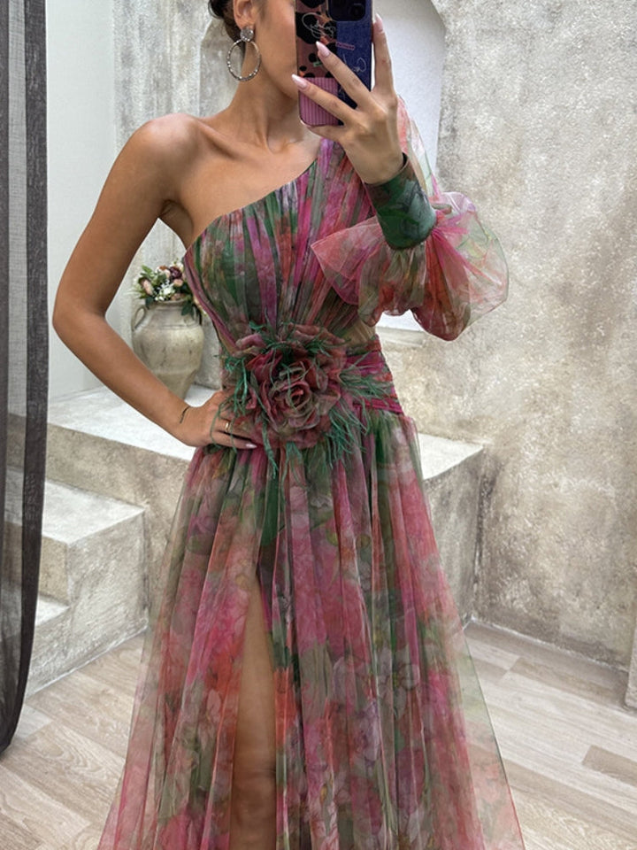 Everleigh | One-Shoulder Floral Maxi Dress