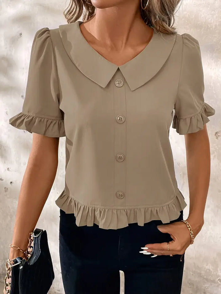 Melessa | Ruffle Short Sleeve Blouse