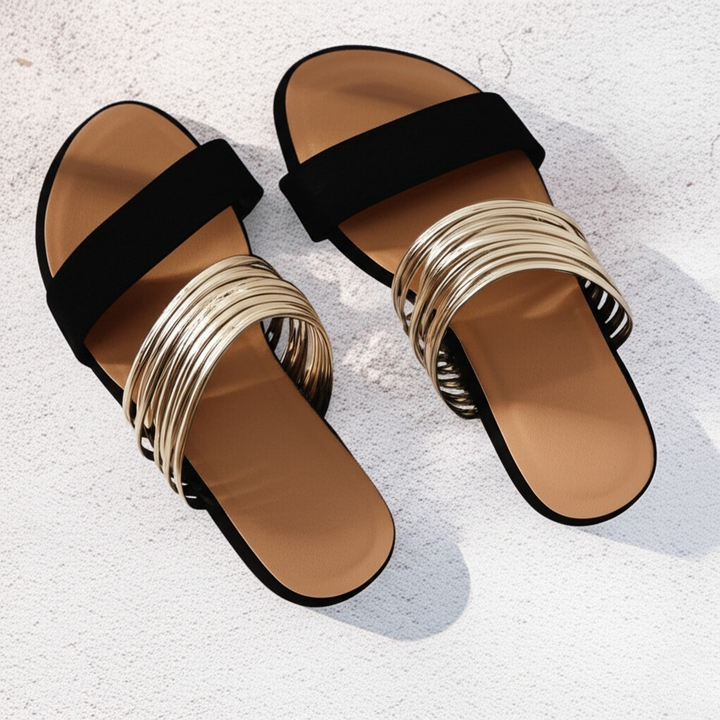 Annalou | Gold Accent Slip-On Sandals