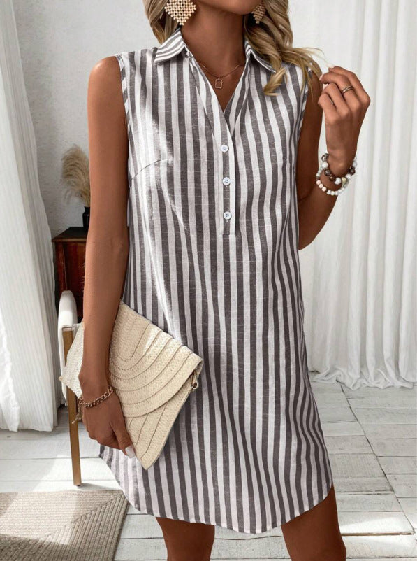 Yanne | Striped Shirt Dress