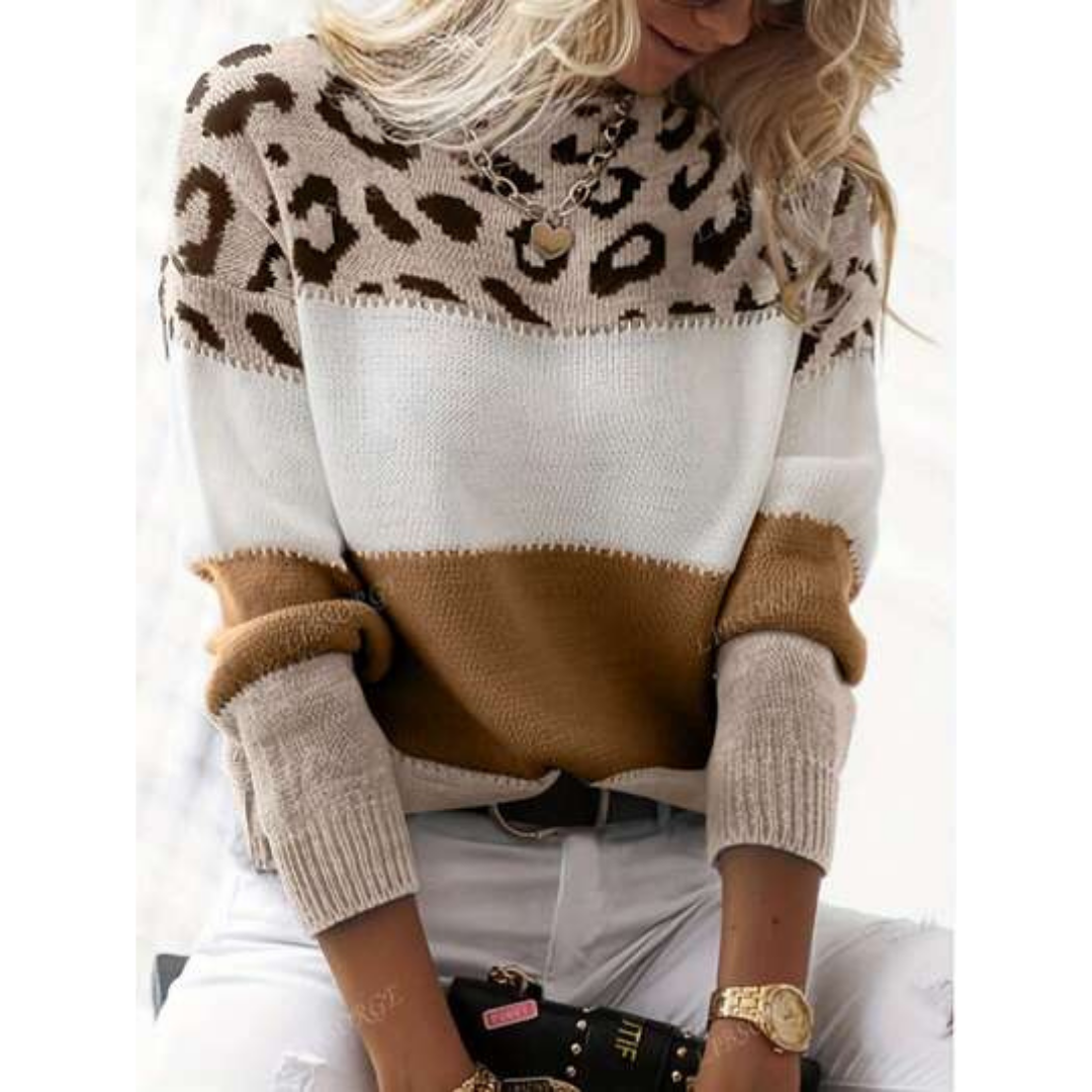 Lauren | Leopard Print Knit Sweater for Women