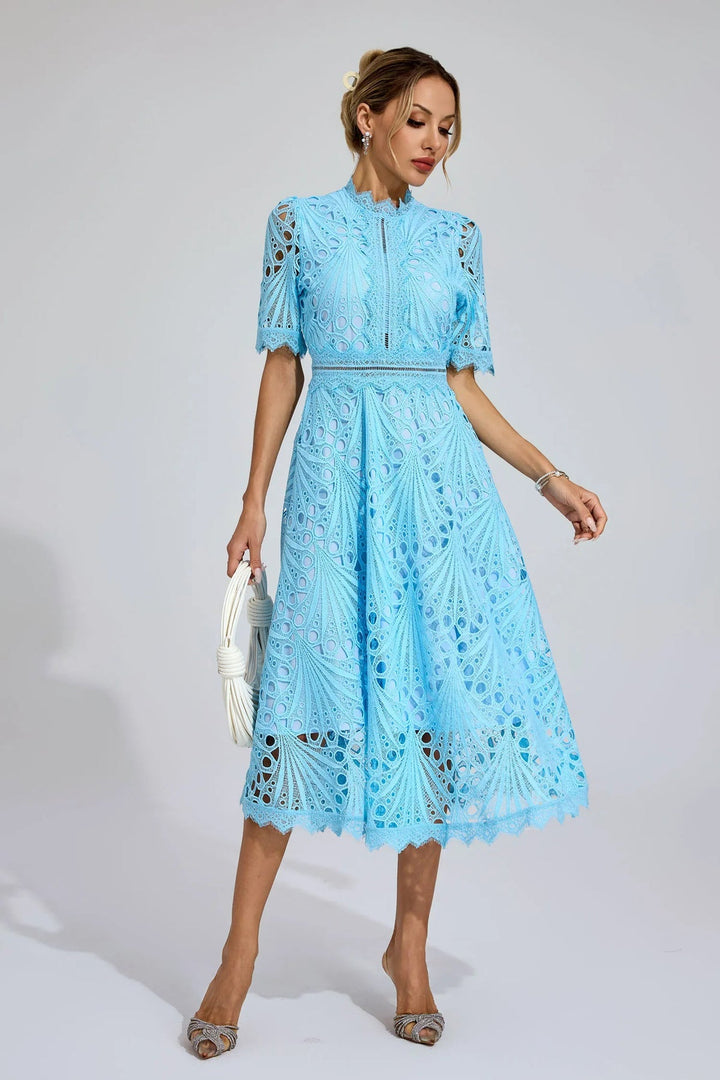 Mindy | Embroidered Short Sleeve Dress