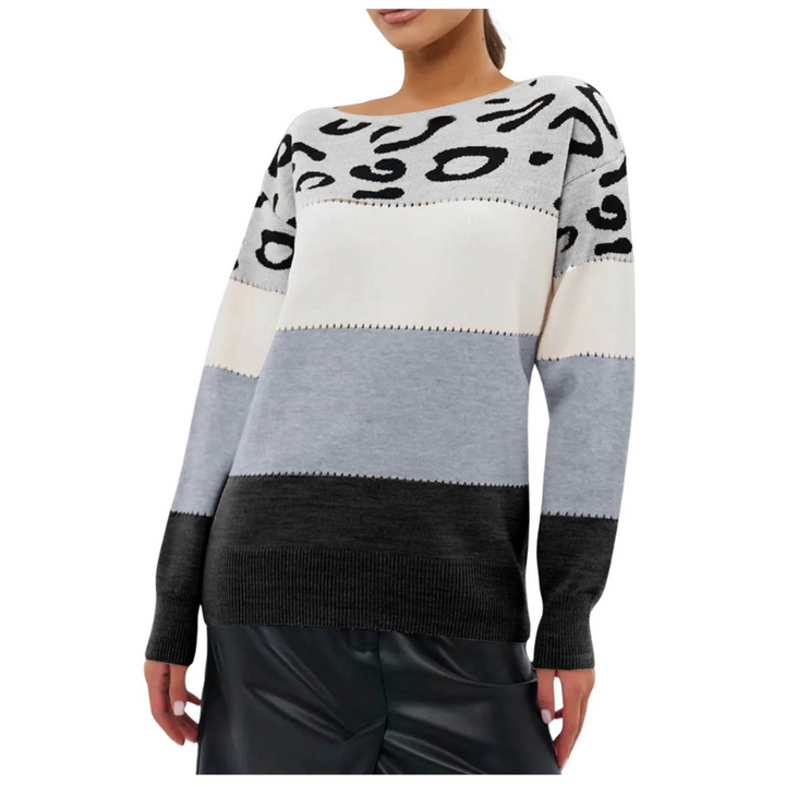 Lauren | Leopard Print Knit Sweater for Women