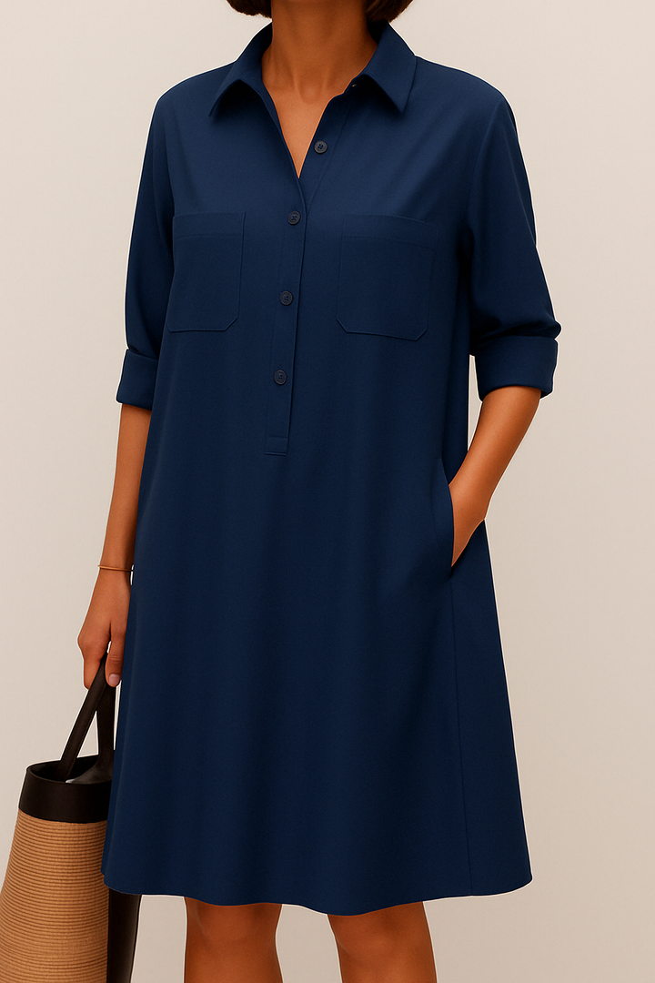 Aylani | Elegant Long Sleeve Dress With Pocket
