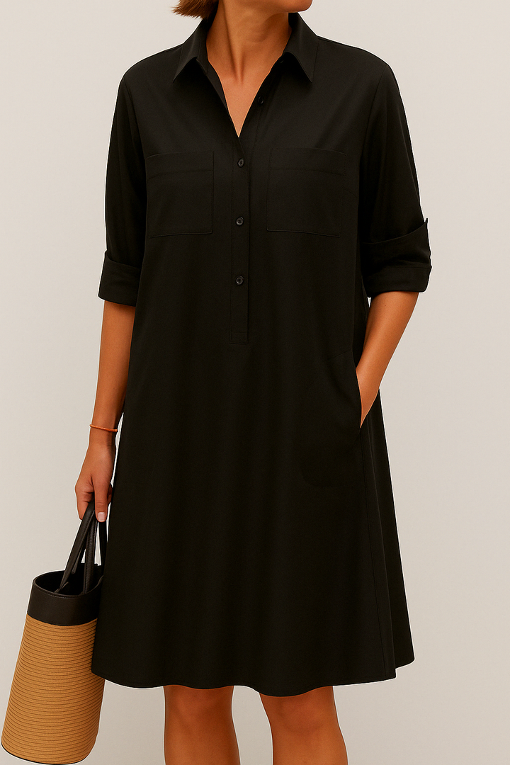 Aylani | Elegant Long Sleeve Dress With Pocket