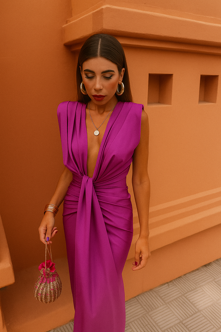 Hilary | Plunging Neckline Dress