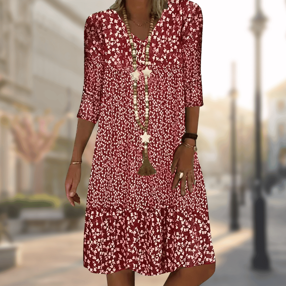Leia | Floral Print Midi Dress
