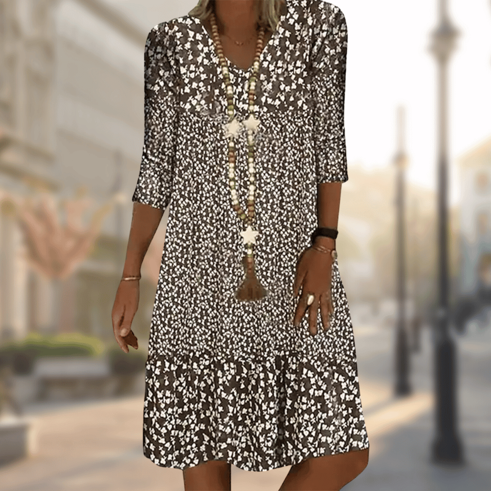 Leia | Floral Print Midi Dress