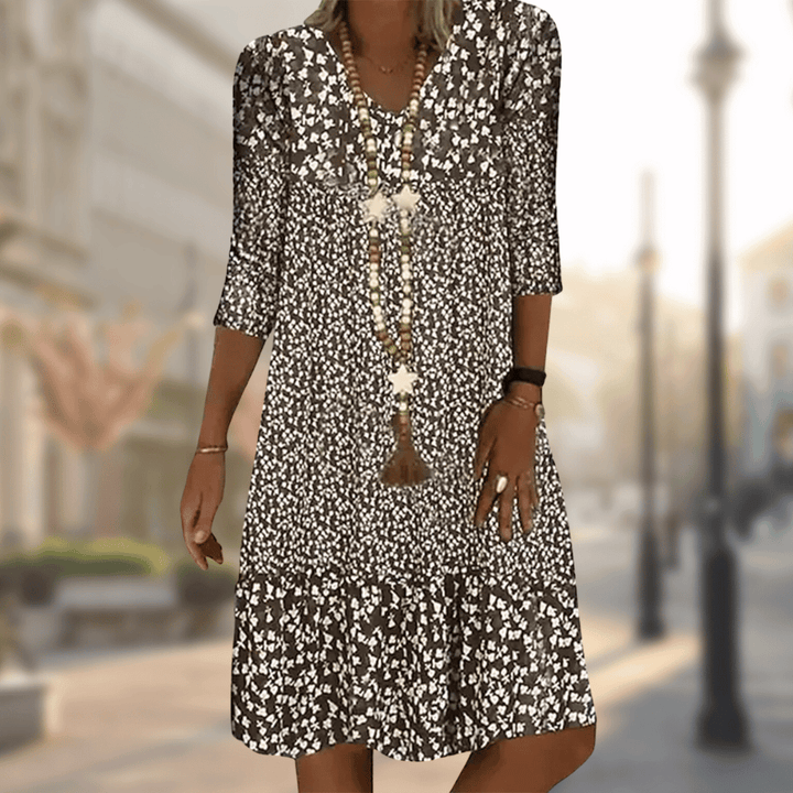 Leia | Floral Print Midi Dress