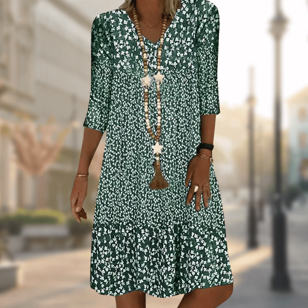 Leia | Floral Print Midi Dress