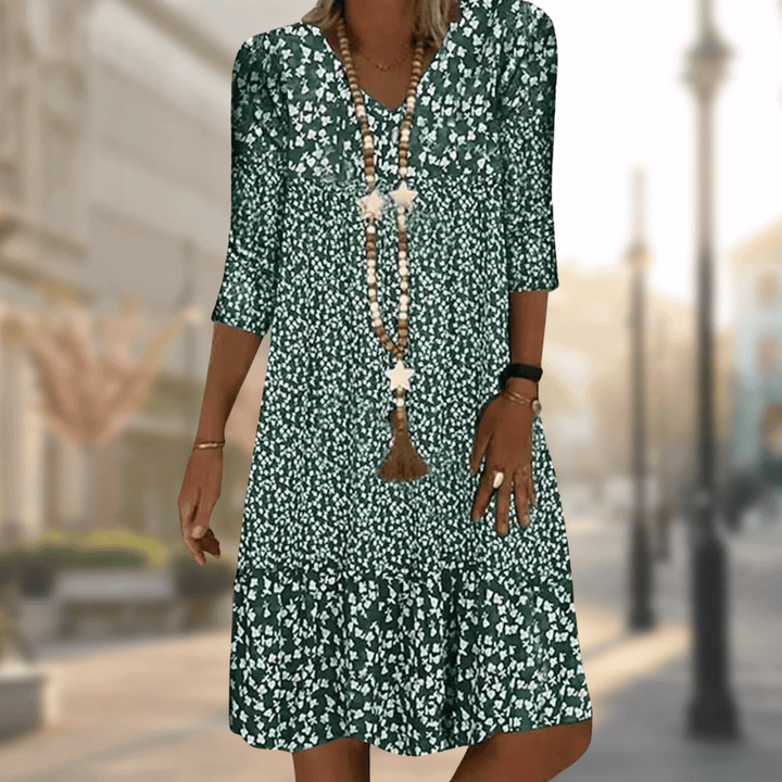 Leia | Floral Print Midi Dress