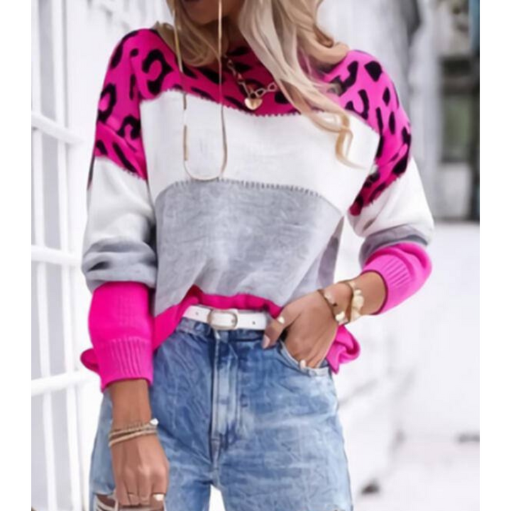 Lauren | Leopard Print Knit Sweater for Women
