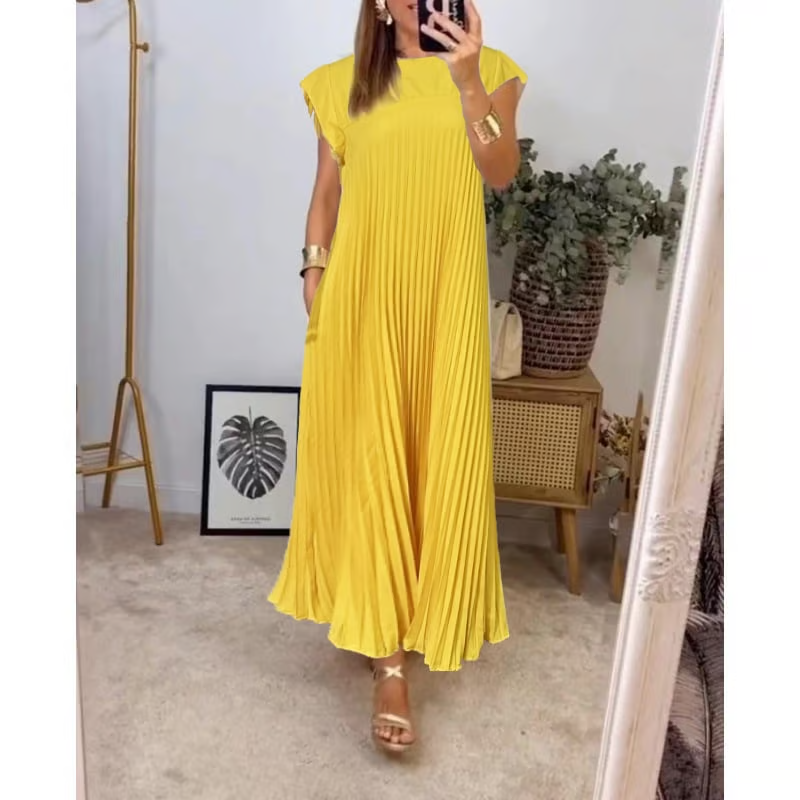 Karencita | Classic Pleated Maxi Dress