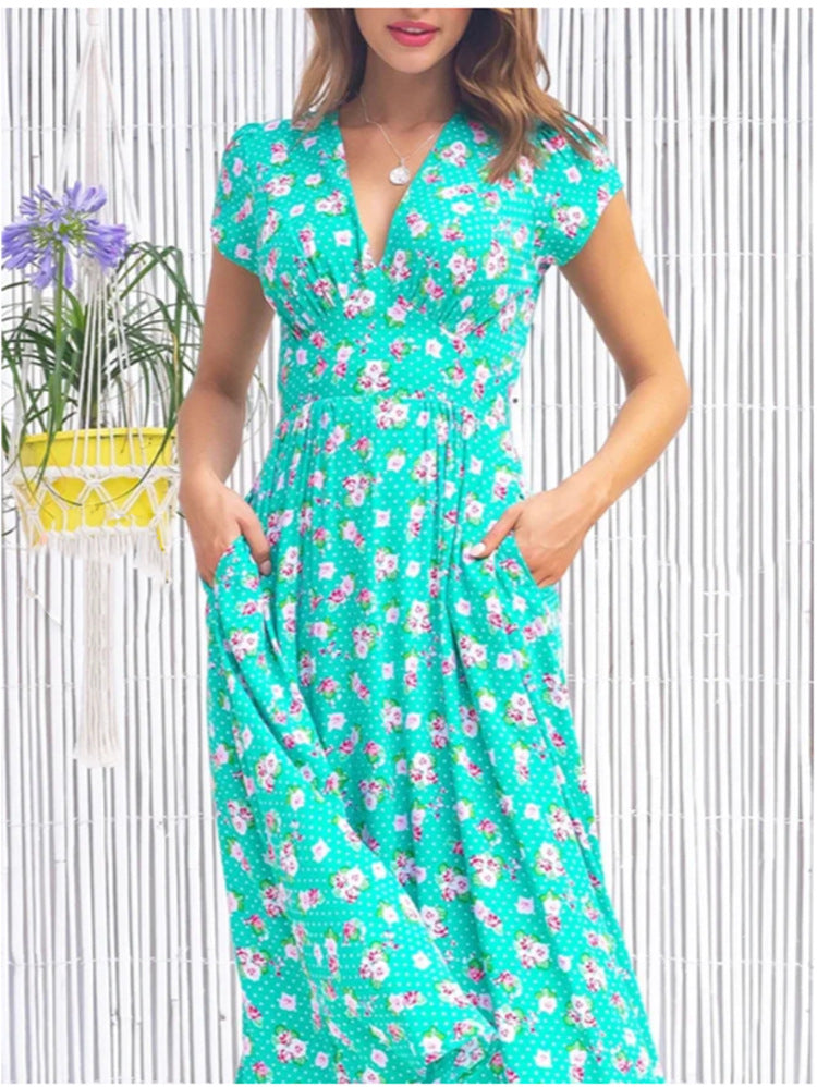 Laetacia | Floral V-Neck Dress