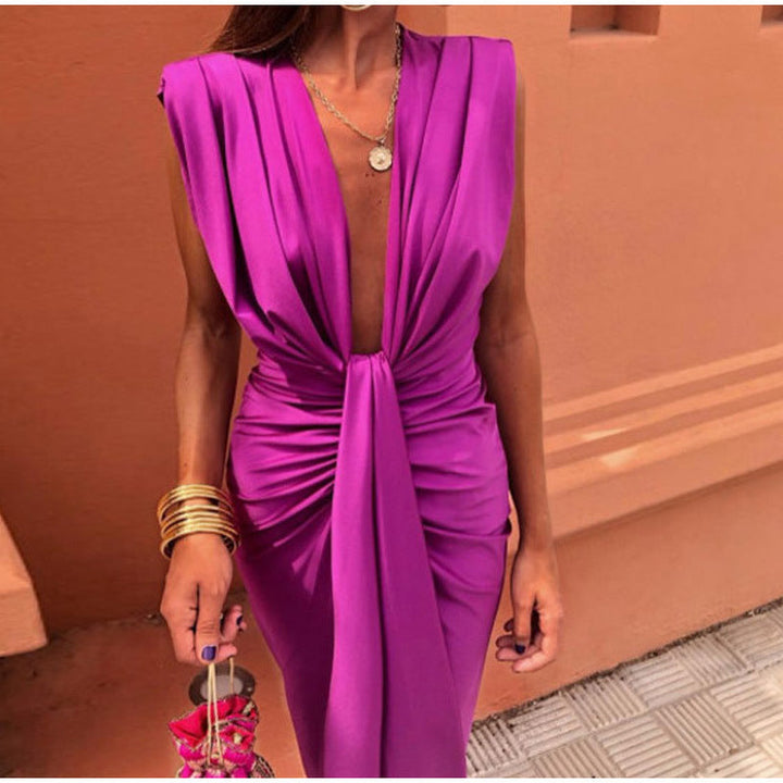 Rotchelle | Deep V-Neck Party Dress