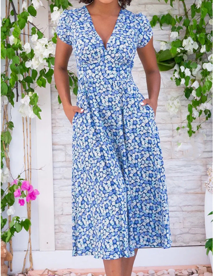 Laetacia | Floral V-Neck Dress