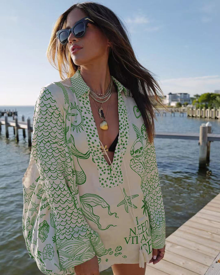 Tarah | Printed Beach Tunic Set