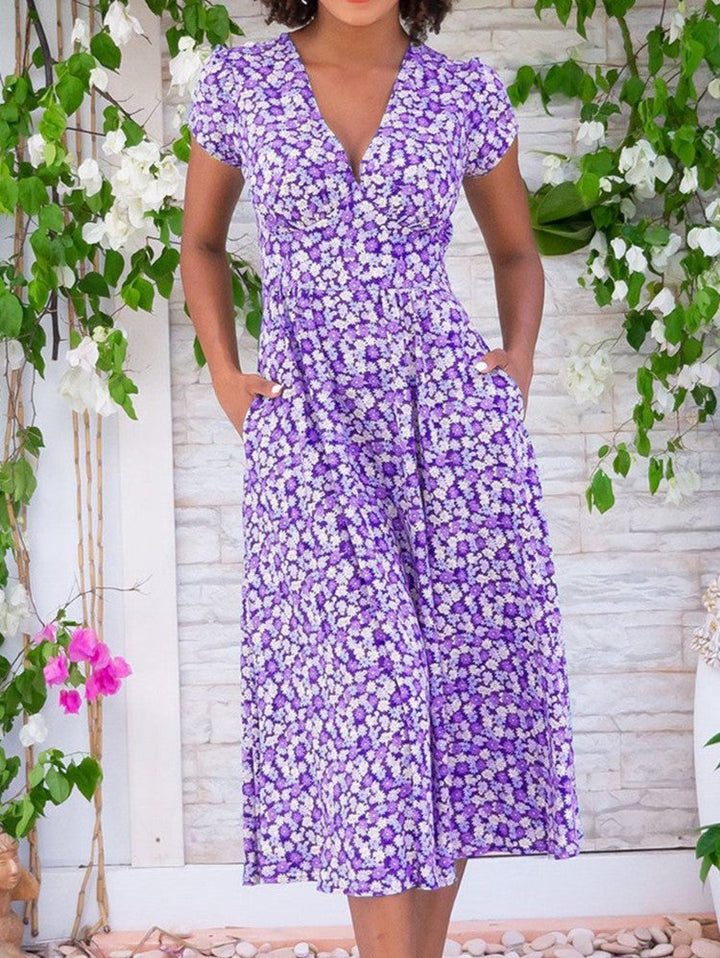 Laetacia | Floral V-Neck Dress