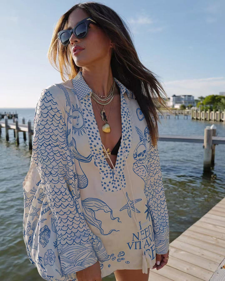 Tarah | Printed Beach Tunic Set