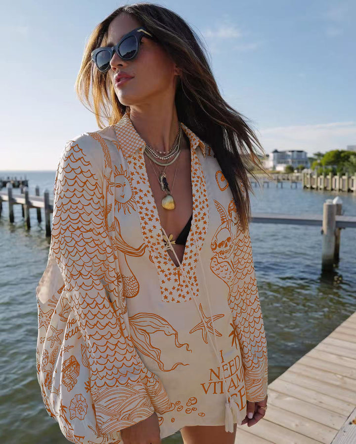 Tarah | Printed Beach Tunic Set