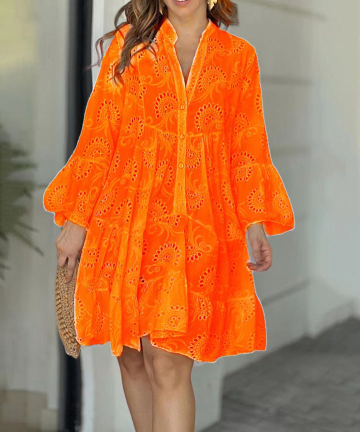 Salma | Embroidered Tiered Mini Dress