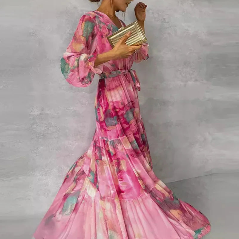 Anne | V-Neck Floral Maxi Dress