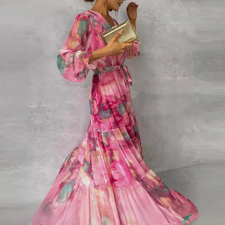 Anne | V-Neck Floral Maxi Dress