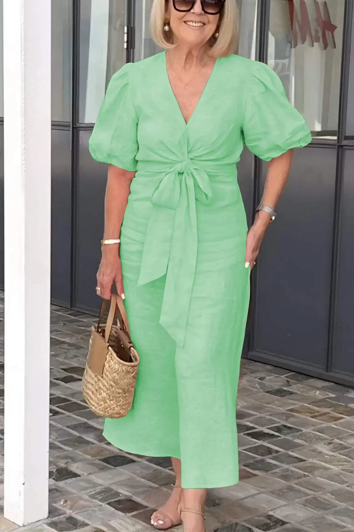 Hilarie | Elegant V-Neck Dress