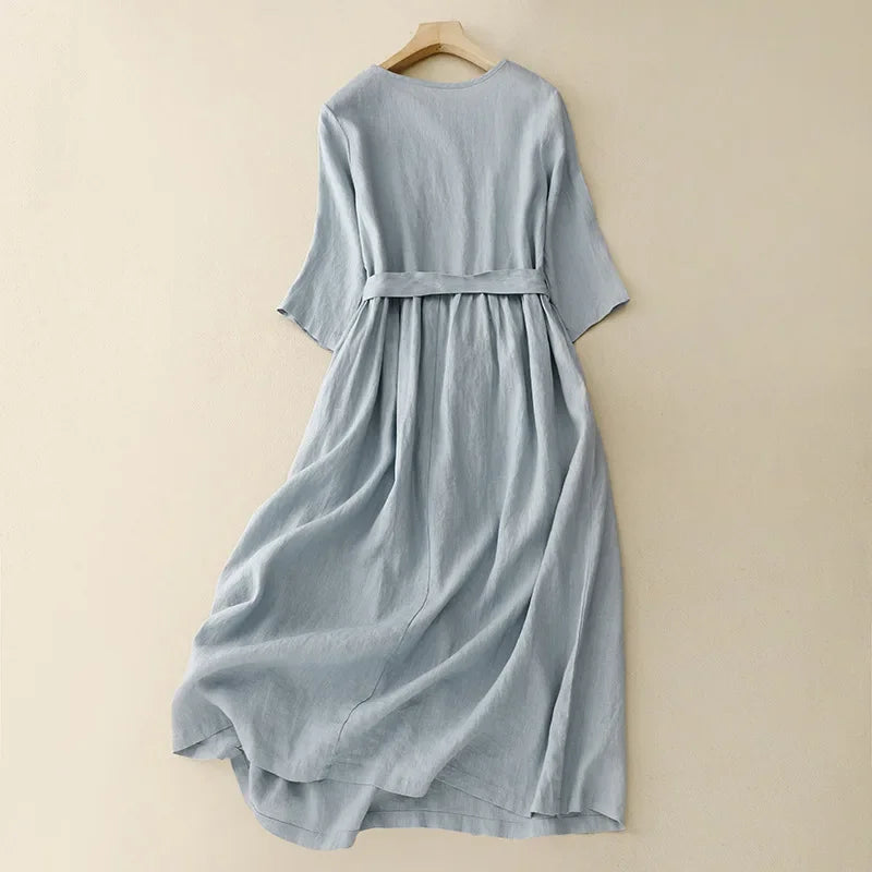 Rodielyn | Classic Belted Long Dress