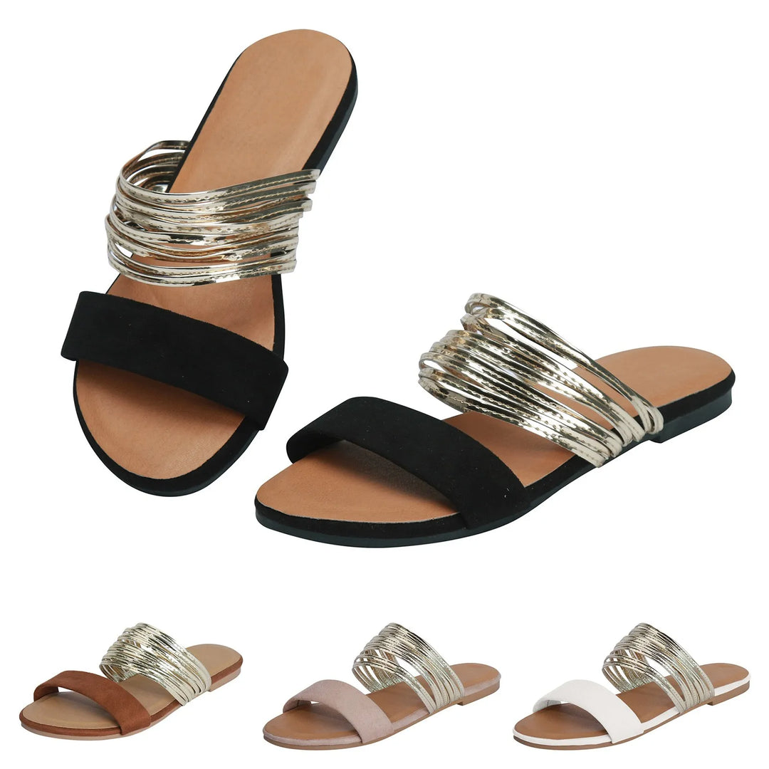 Annalou | Gold Accent Slip-On Sandals