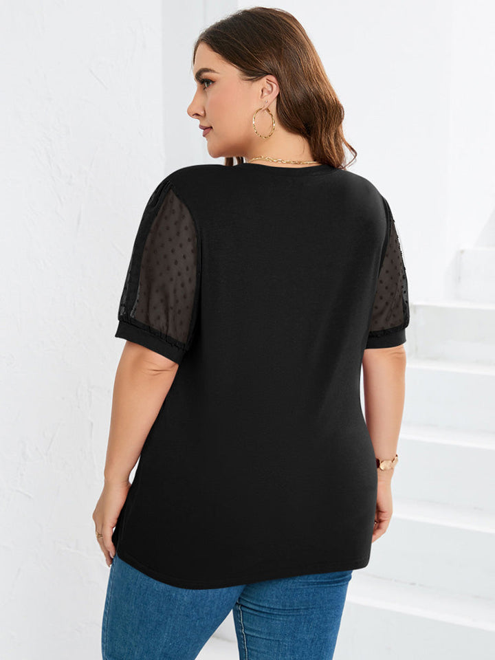 Cassidy | Sheer Sleeve V-Neck Top
