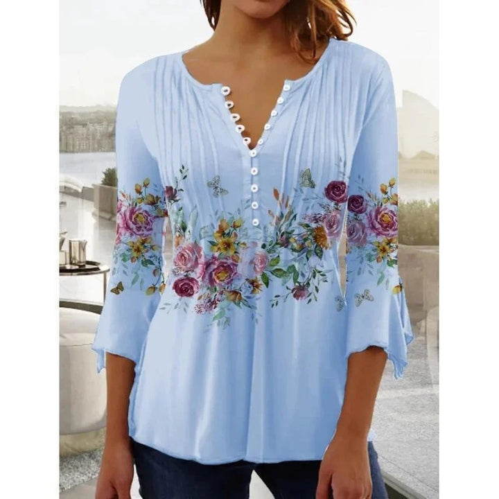 Candice | Floral V-Neck Blouse