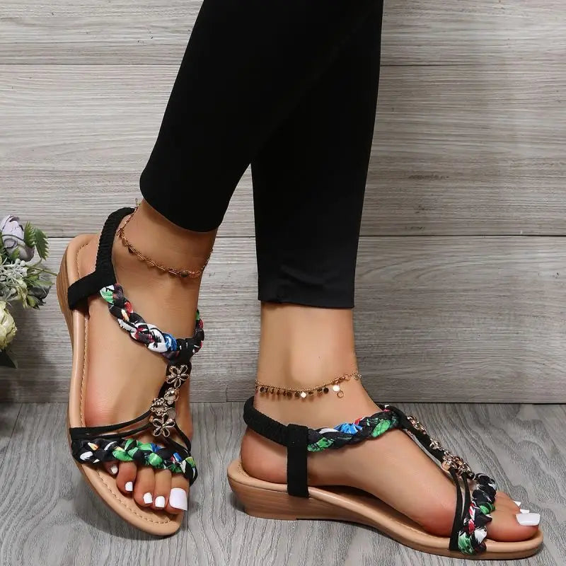 Janeshia | Braided Flat Sandals