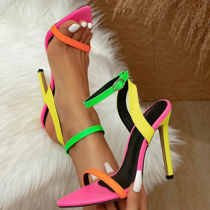 Carolle | Colorblock Stiletto Strappy Heels