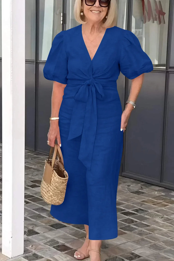 Hilarie | Elegant V-Neck Dress