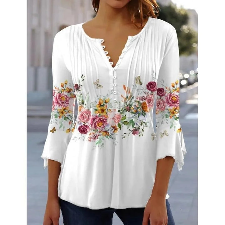 Candice | Floral V-Neck Blouse