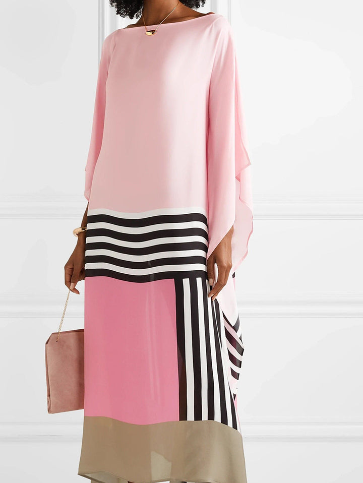 Shania | Striped Colorblock Kaftan Dress