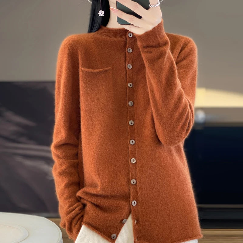 Cecily | Elegant Crew Neck Cardigan