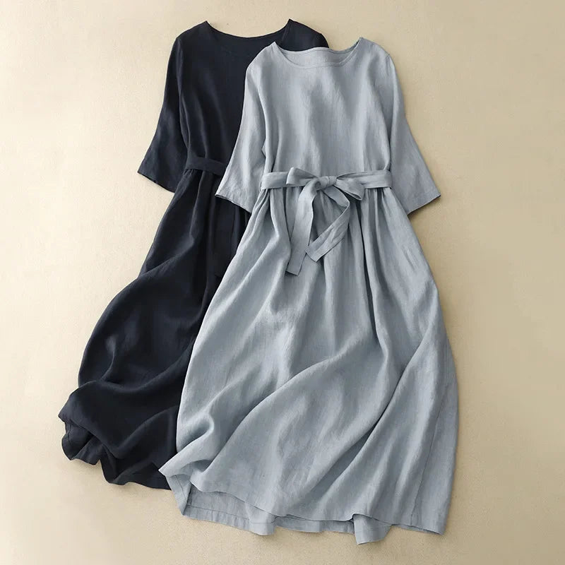 Rodielyn | Classic Belted Long Dress