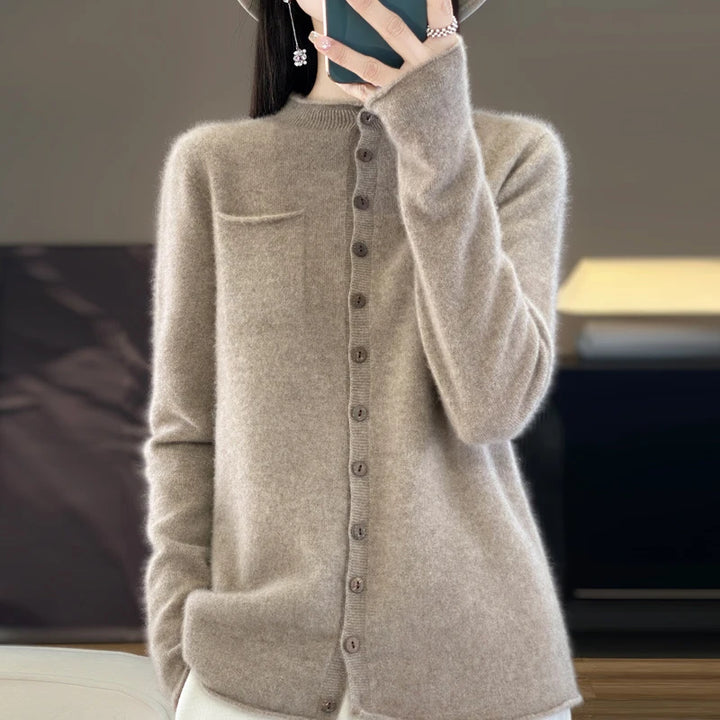 Cecily | Elegant Crew Neck Cardigan