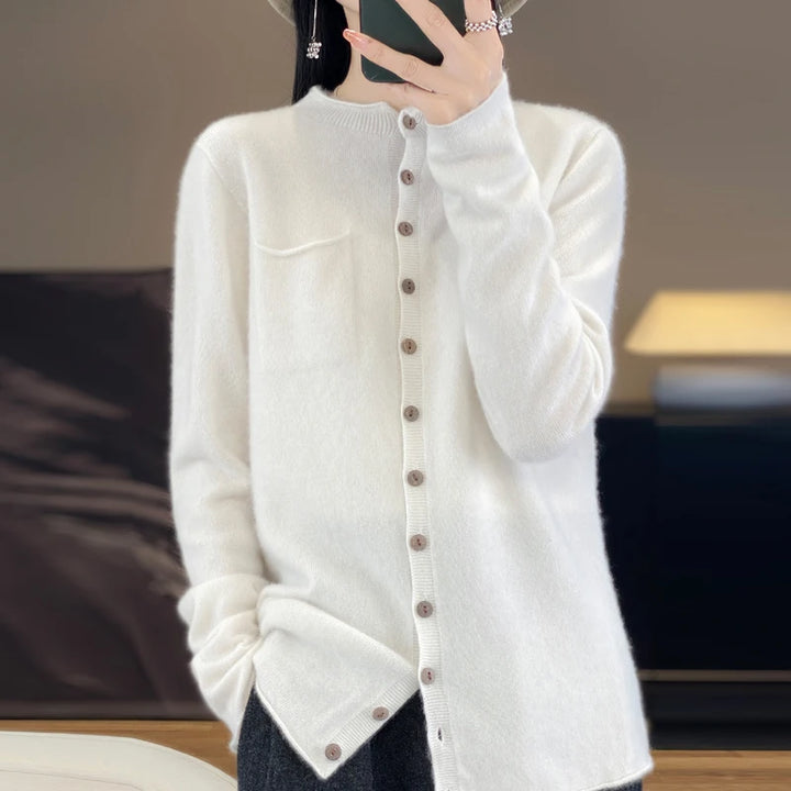 Cecily | Elegant Crew Neck Cardigan
