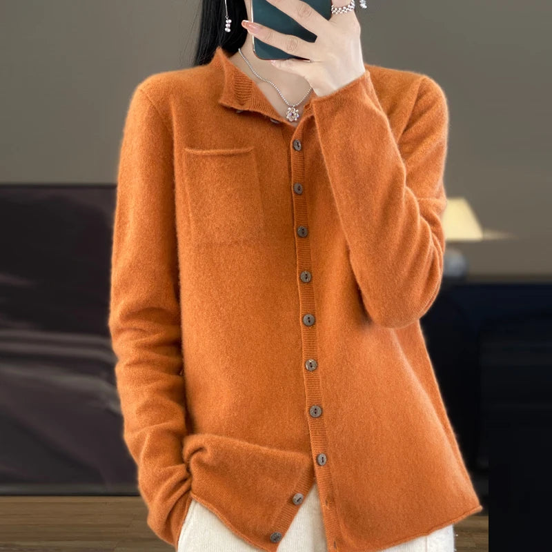 Cecily | Elegant Crew Neck Cardigan