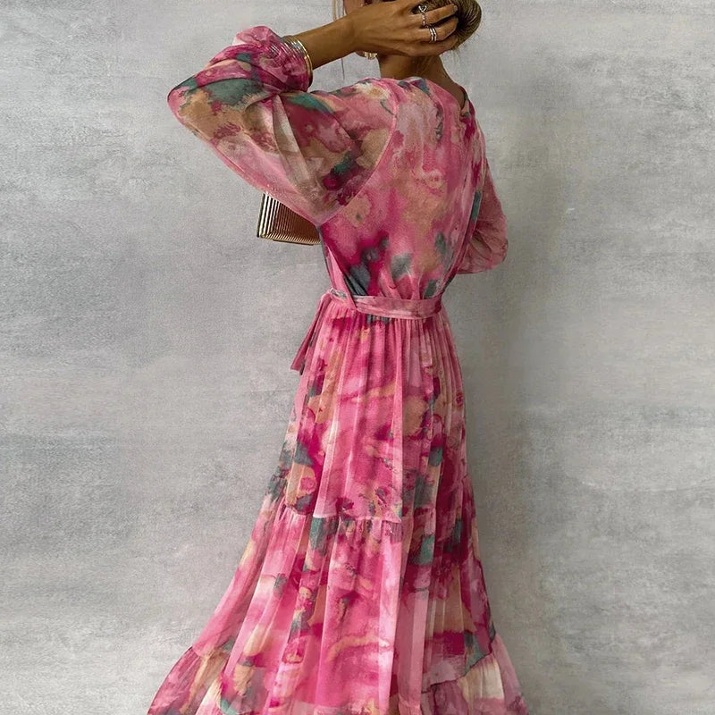Anne | V-Neck Floral Maxi Dress