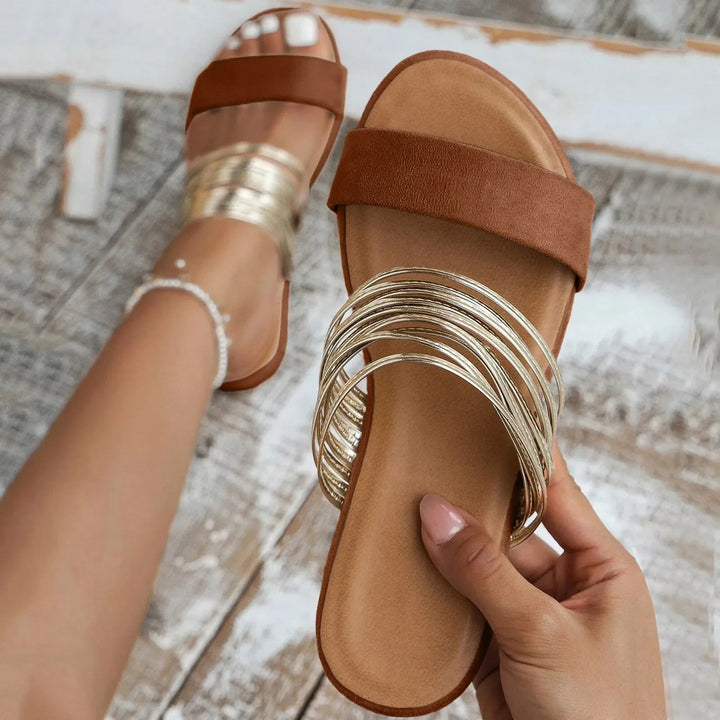 Annalou | Gold Accent Slip-On Sandals