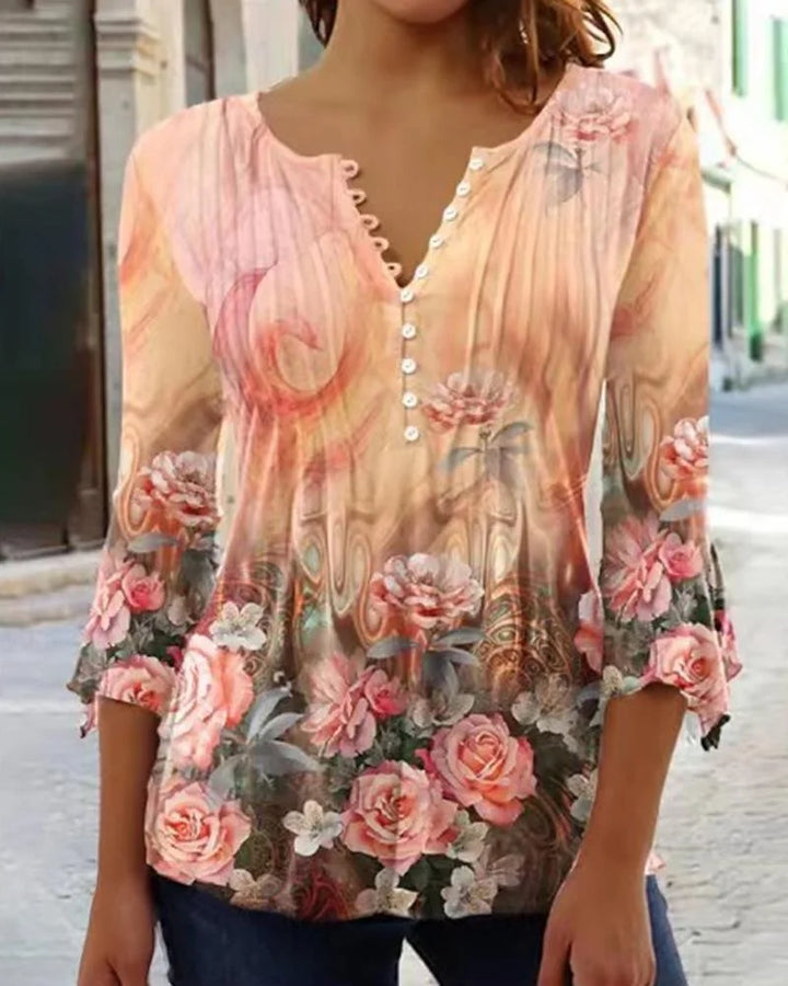 Candice | Floral V-Neck Blouse