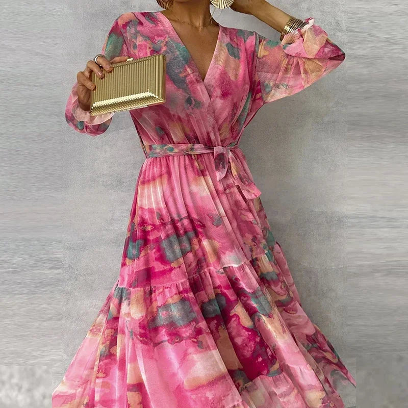 Anne | V-Neck Floral Maxi Dress
