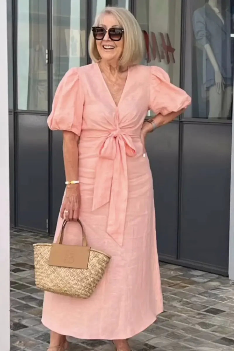 Hilarie | Elegant V-Neck Dress