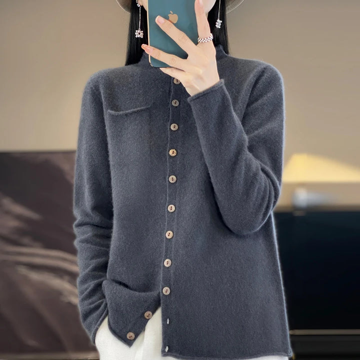 Cecily | Elegant Crew Neck Cardigan