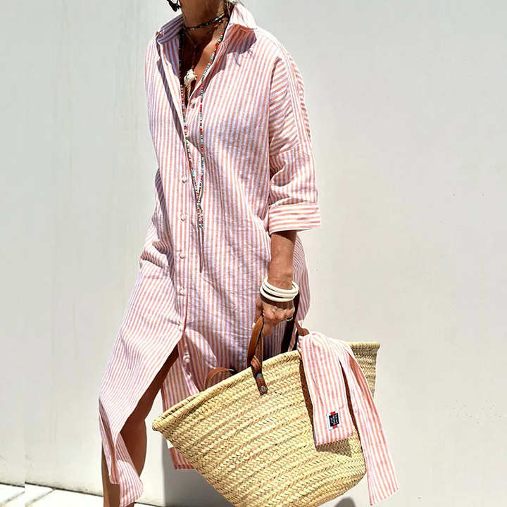 Tricia | Elegant Striped Shirt Dress